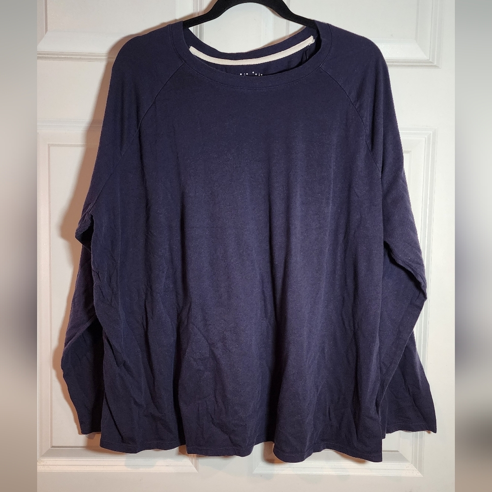 Sonoma Casual Navy Long Sleeve Top 2X